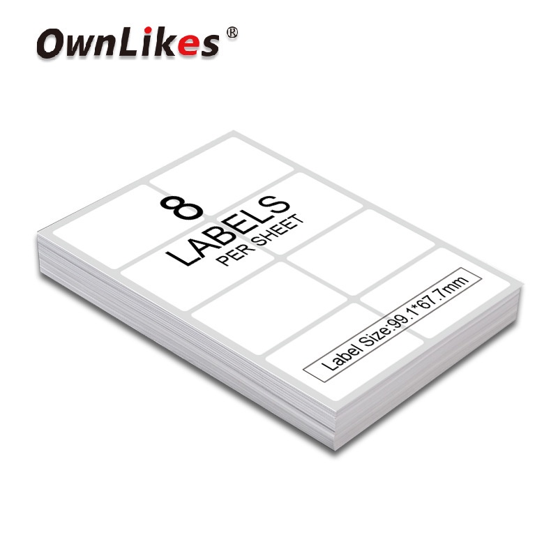 10 Pcs Stiker Label Kertas Kosong Ukuran a4 Multi Grid