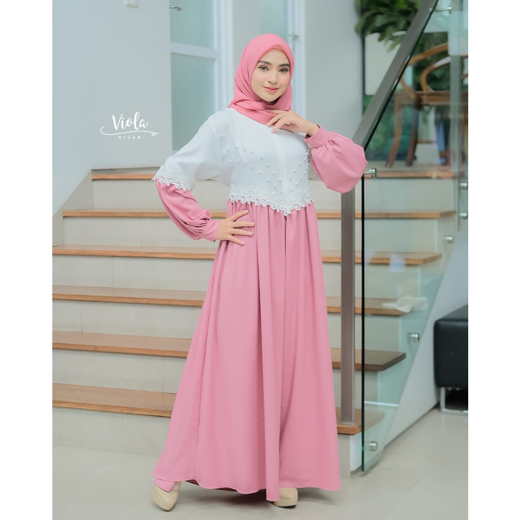 GAMIS itycrepe mutiara CLARISSA ORIGINAL VIOLA DAN CLA MAXY DRESS