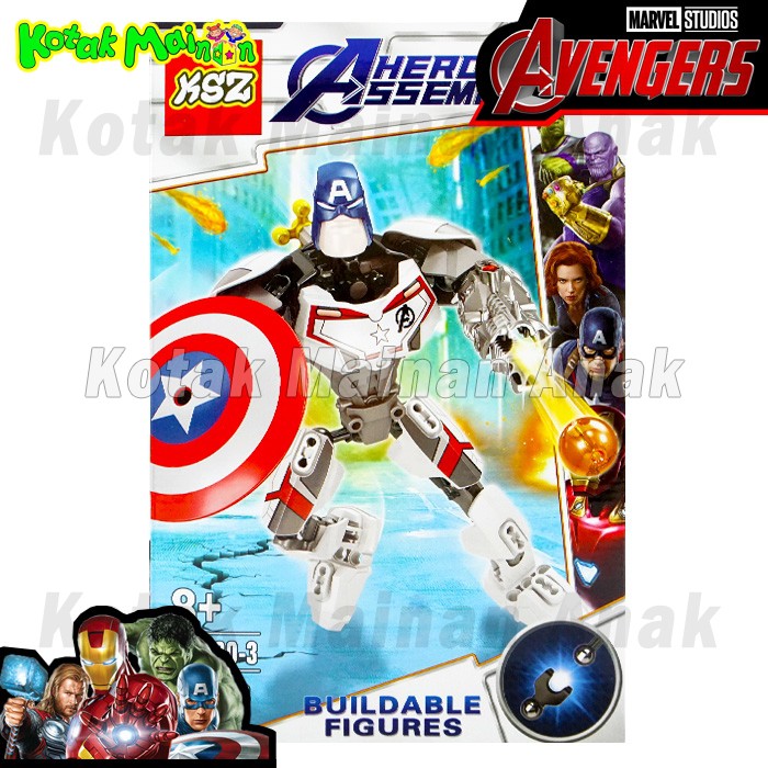 Mainan Anak Brick Heroes Assemble Avengers KSZ 330 Captain America