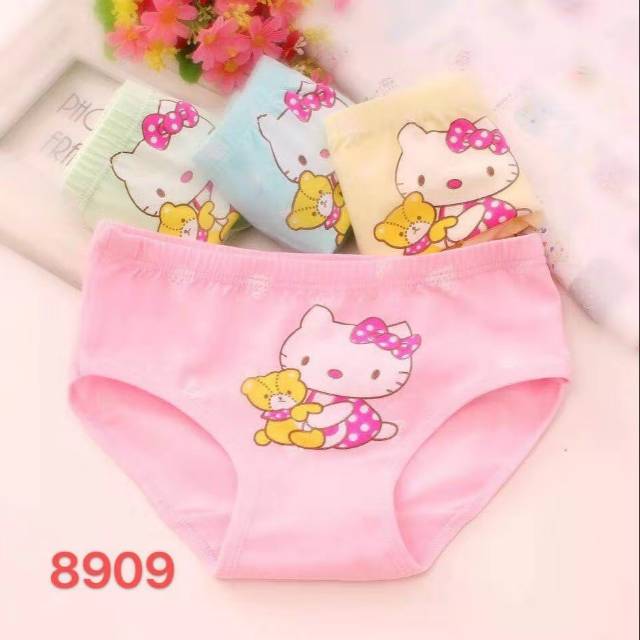 3pcs Celana Dalam Anak Perempuan Motif Undrewear Bahan Katun