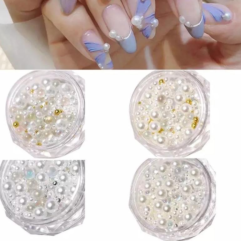 NAIL PEARL MIX GOLD CAVIAR MICRO BEAD / hiasan kuku pearl biji pearl nail art mix sized