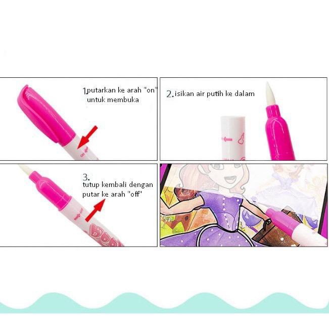 POLLYROLLY | MAGIC WATER COLOURING BOOK BUKU MEWARNAI MAGIC PENA AIR / WATER DRAWING-7