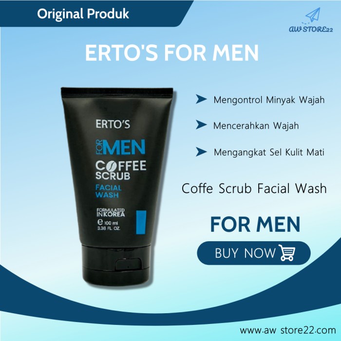 [ORI] Sabun Cuci Muka Pria Men Coffee Scrub Facial Wash Mencerahkan Kulit Wajah ORIGINAL 100ml BPOM