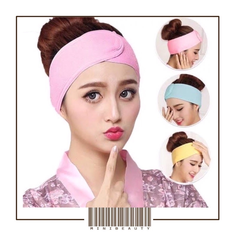 bando facial polos rambut headband mandi head band bandana warna warni