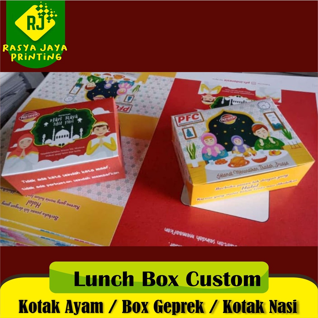 Lunch Box M / L Box Chicken | Dus Ayam Custom | Kotak Makan Custom | Box Fried Chicken | Kotak Nasi 
