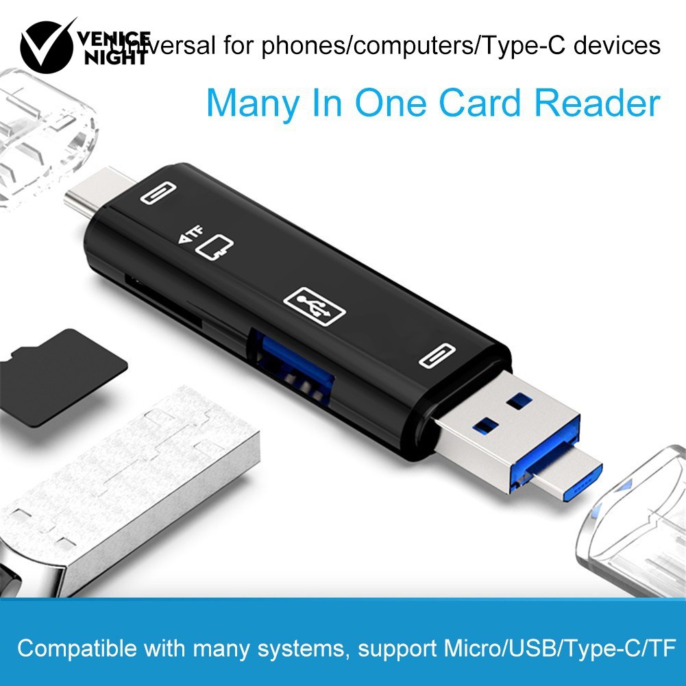 Card Reader OTG Adapter Micro USB 2.0 Type-C TF Security Digital