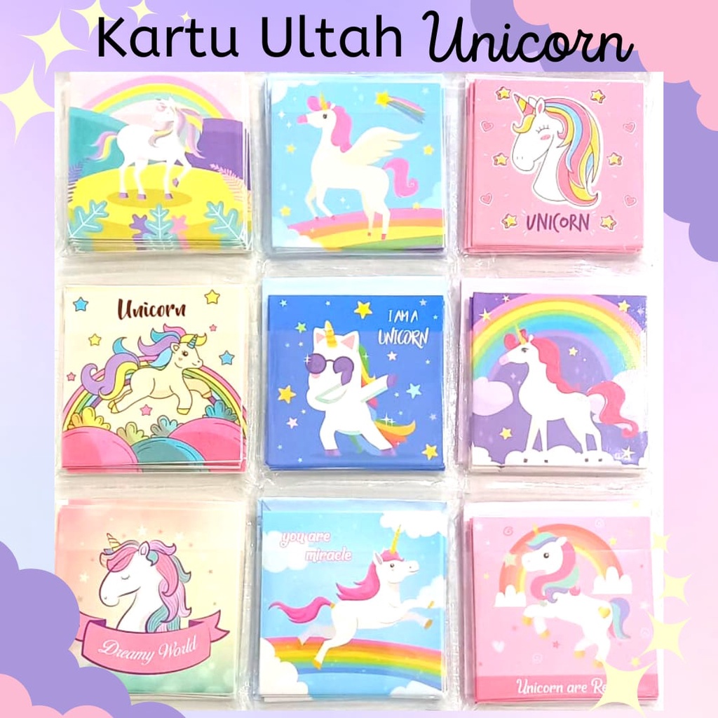 Kartu ucapan ulang tahun unicorn cute BIRTHDAY CARD unicorn unik greeting card kado ultah anak