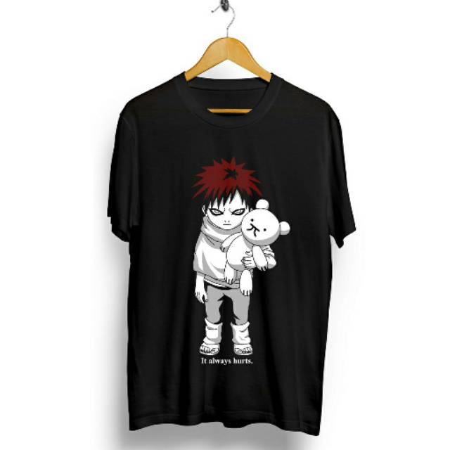 Fourfashion Kaos Pria Kaos Distro GAARA ALWAYS HURT Black CN696