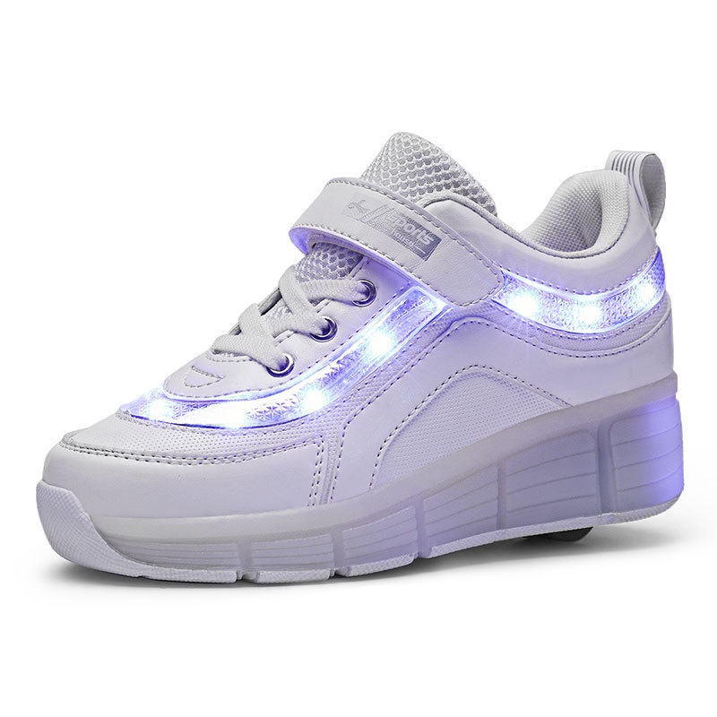 Sepatu Roda Heelys LED Sepatu Kasual Sepatu Rollerskate Roller Sepatu Roda Sepatu Led Mahasiswa Doub