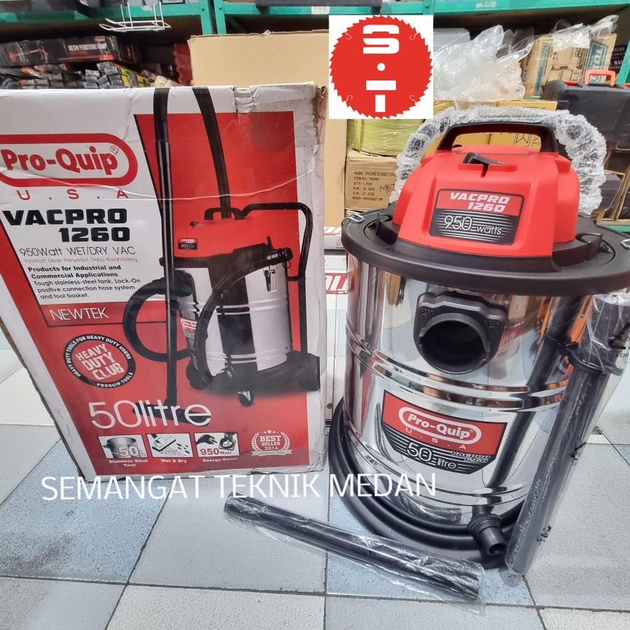 VACPRO1260 VACUUM CLEANER DEBU WET DRY 50 LITER PROQUIP VACPRO 1260