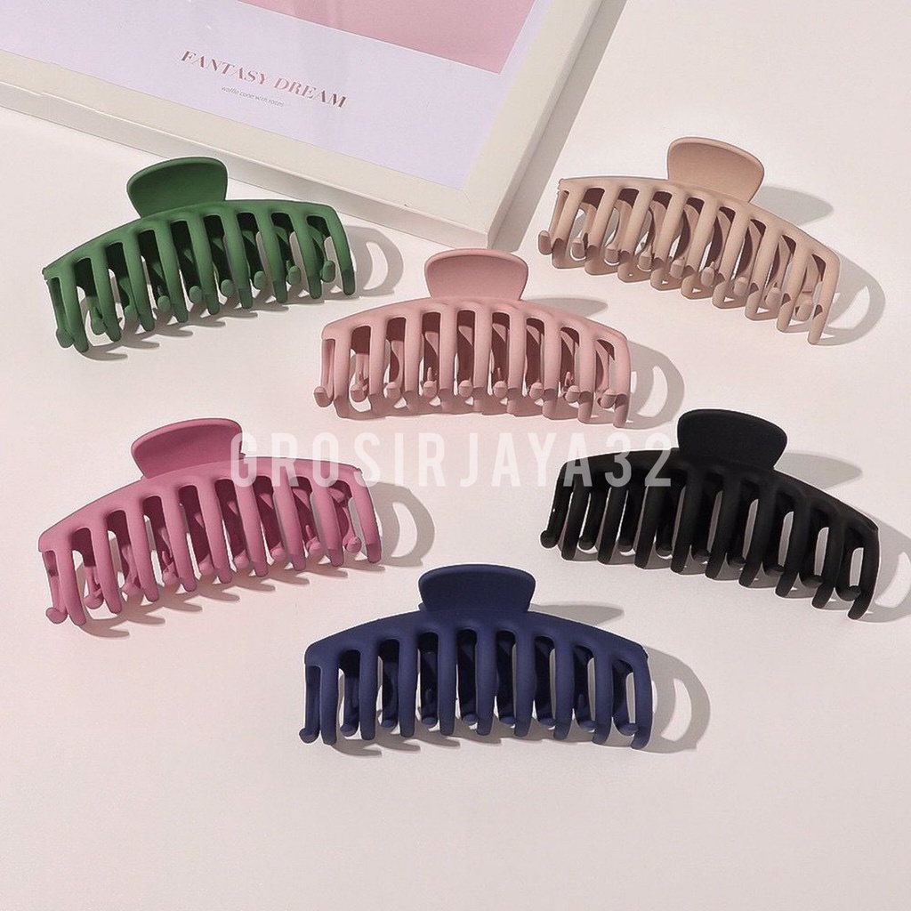 (GROSIRJAYA32) Jedai Rambut GARPU DOFF Jepit Rambut Korea Besar 11cm Praktis Aksesoris Fashion / Jepit Rambut Besar Polos