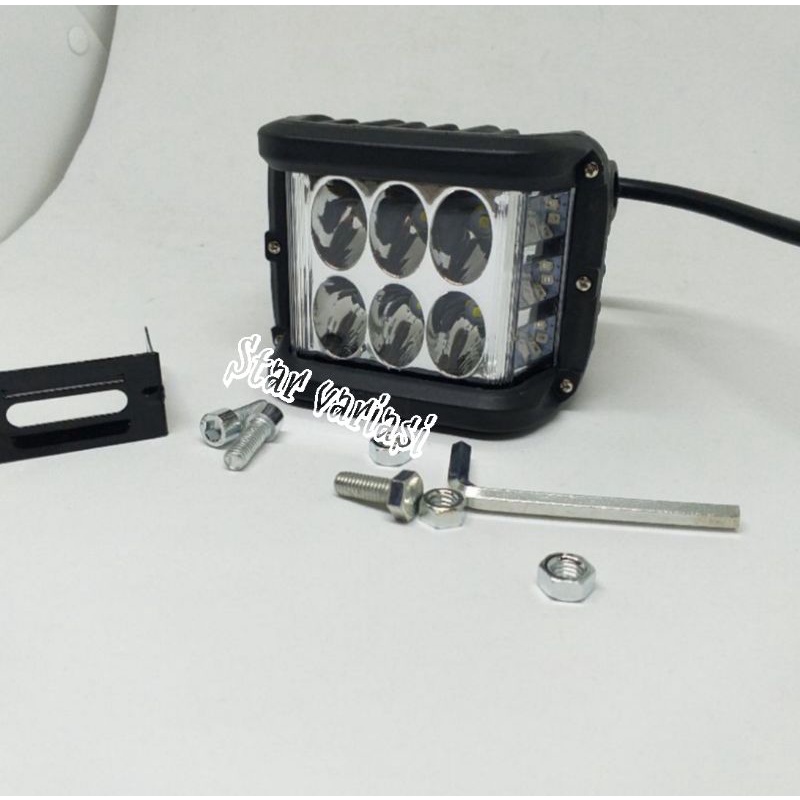 Lampu Tembak Sorot LED CWL 6 mata plus LED Senja kiri kanan kedip flash