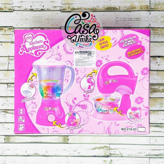 MAINAN ANAK BLENDER DAN MIXER BATERAI SET MY KITCHEN APPLIANCES 018-03