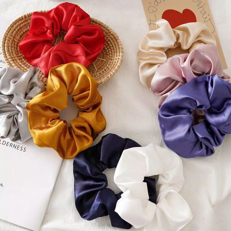 ❤️Miss Vinka❤️ Scrunchie Ikat Rambut Import Korea Satin Silk