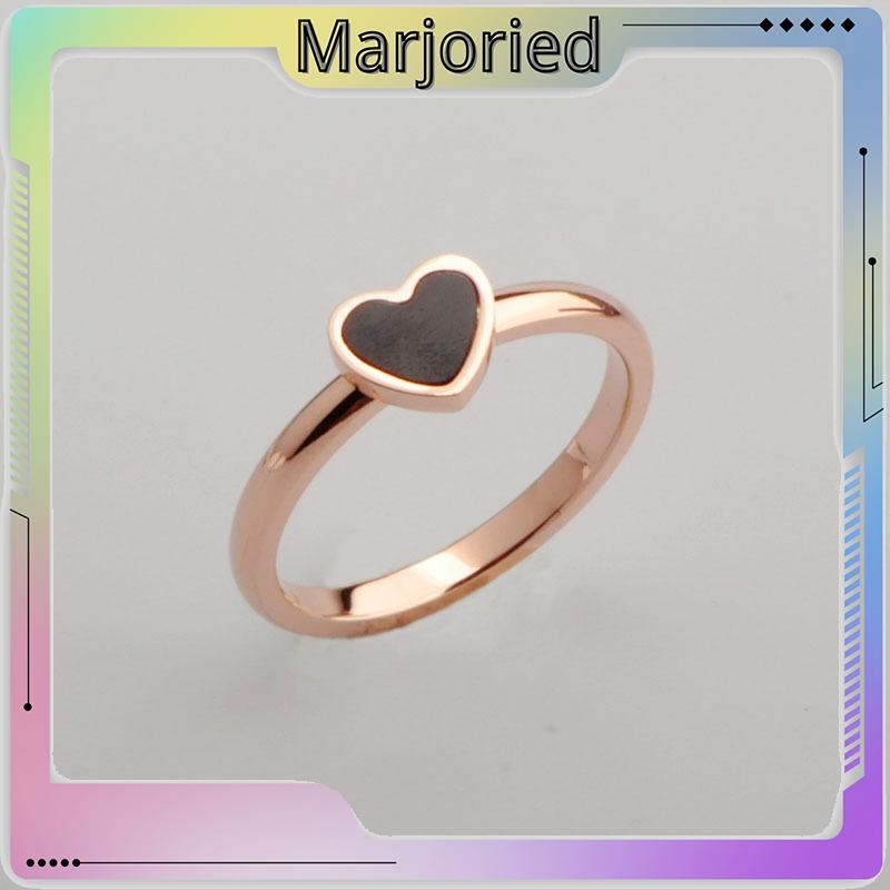 Korean Cinta Hati Cincin Titanium Lapisan Emas Model  Rose Gold-MJD