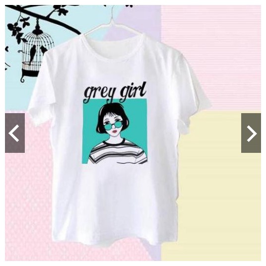 FIFI FASHION TSHIRT GREY GIRL TEE TUMBLER TEE WANITA