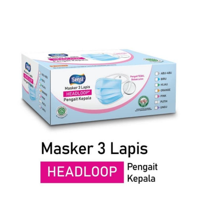 Masker Sensi Headloop box isi 40 (hijab)