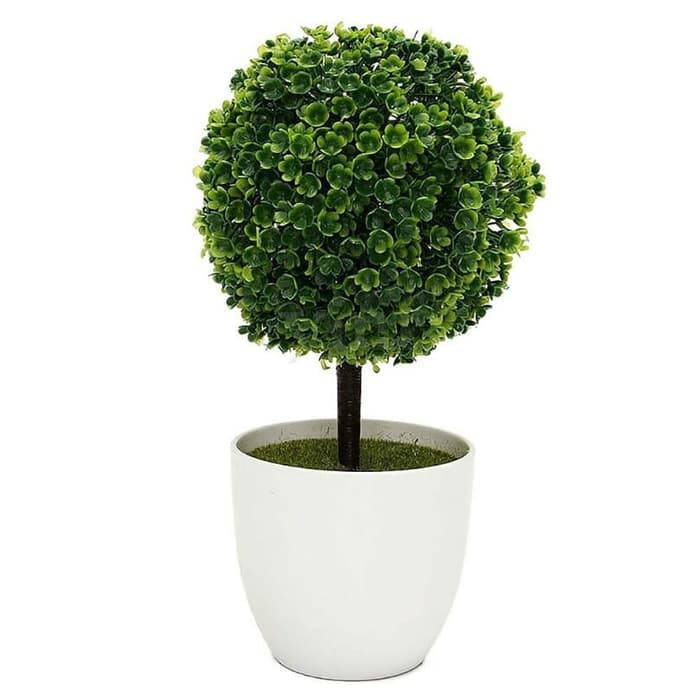 Pot bunga topiary bola mini