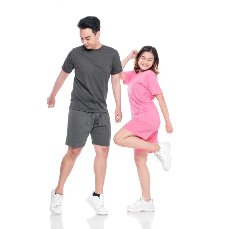 SETELAN KAOS POLOS DAN CELANA POLOS STELAN BOXER BAJU satu set SEPASANG ATASAN BAWAHAN