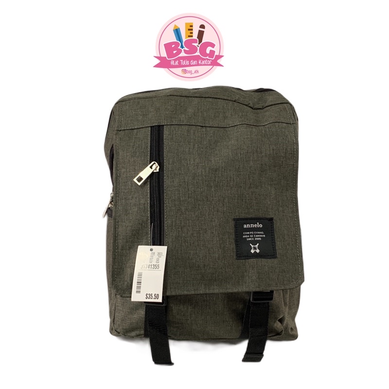 

Tas Ransel wanita backpack Annelo PR 15 abu tua
