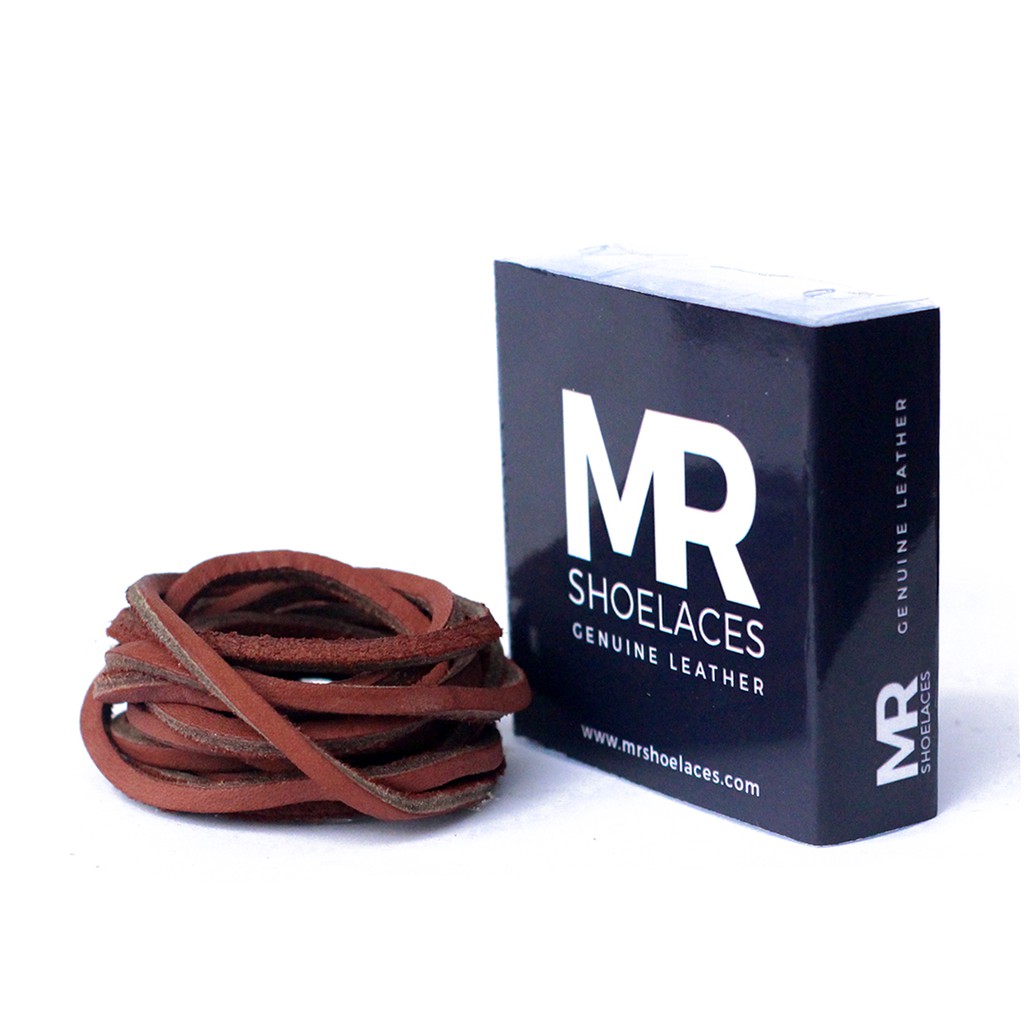 MR Shoelaces LR23 Red Wine (Anggur Merah) - Tali Sepatu Kulit 60cm - Premium Leather Shoelace