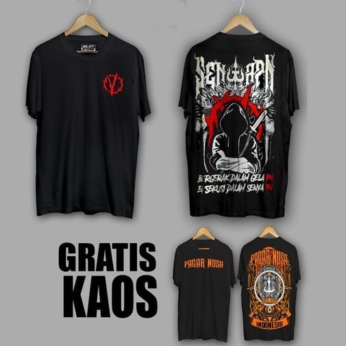 Kaos Pagar Nusa / PN Senyap Cotton 30 S Sablon Plastisol