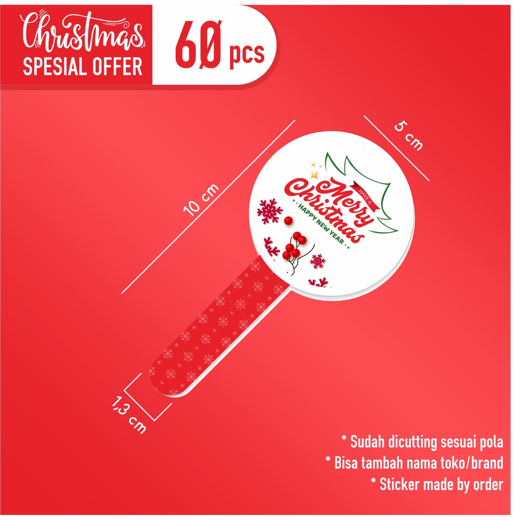 

stiker toples / botol jar kue kering tema natal/christmas (isi 60 stiker) design lucu-lucu part1