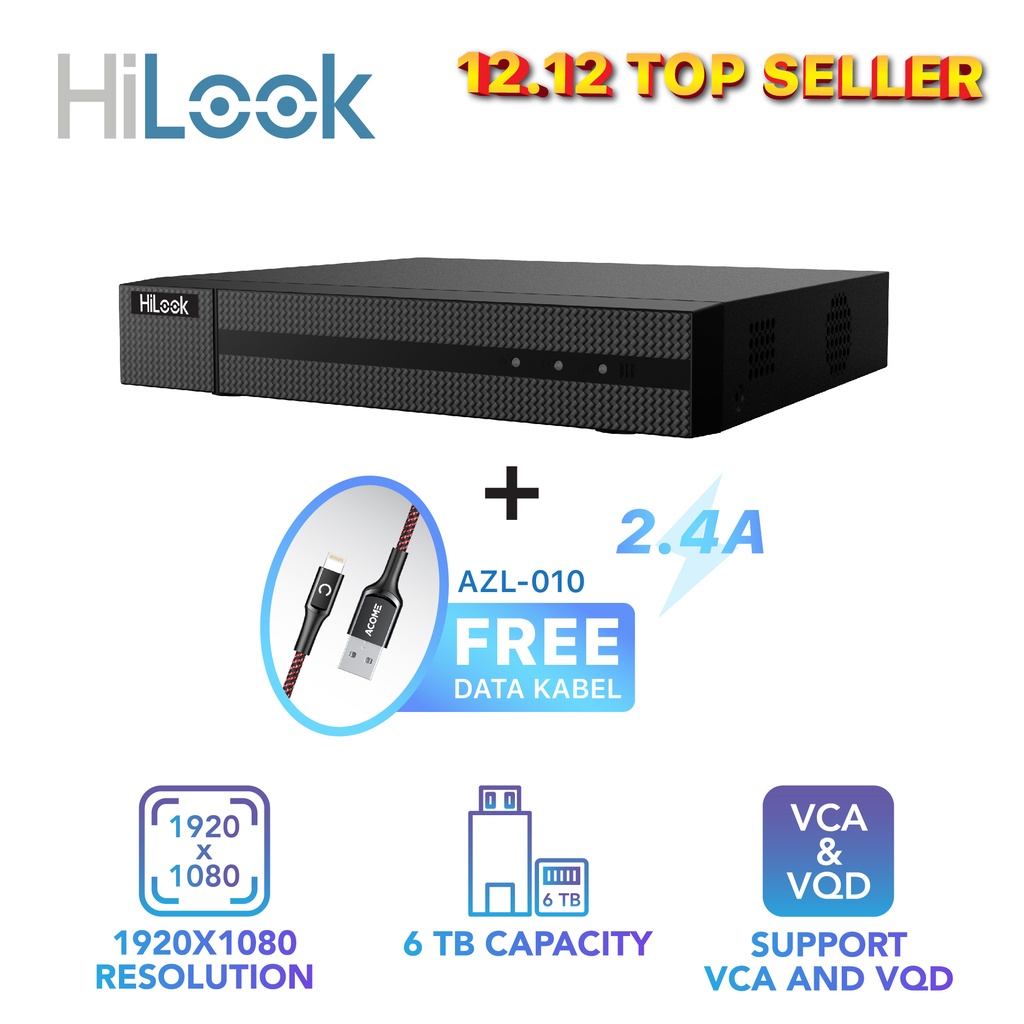 Dvr Hilook 8Ch Oem Hikvision - Perekam Kamera Cctv 2Mp 208G-F1S/4MP DVR-208G-M1 DVR 1080P - Type Standart