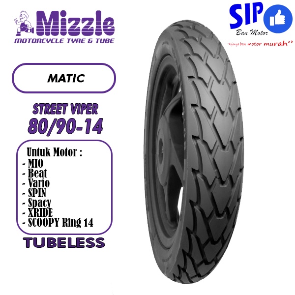 Ban motor matic Mizzle Street Viper 80 90 14 tubeless beat mio vario
