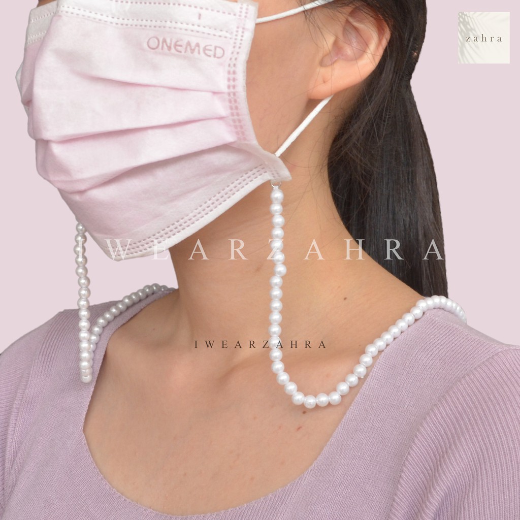 STRAP MASKER [PEARL] - Kalung Tali Mask Gantungan Cantolan Kristal Konektor Pengait Strapmask