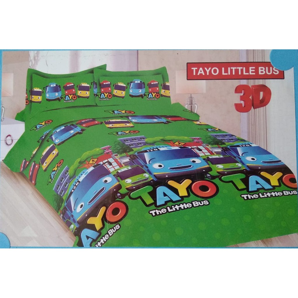 SPREI BONITA TAYO LITTLE BUS No1 KING 180 SEPRAI BIS KECIL BIRU