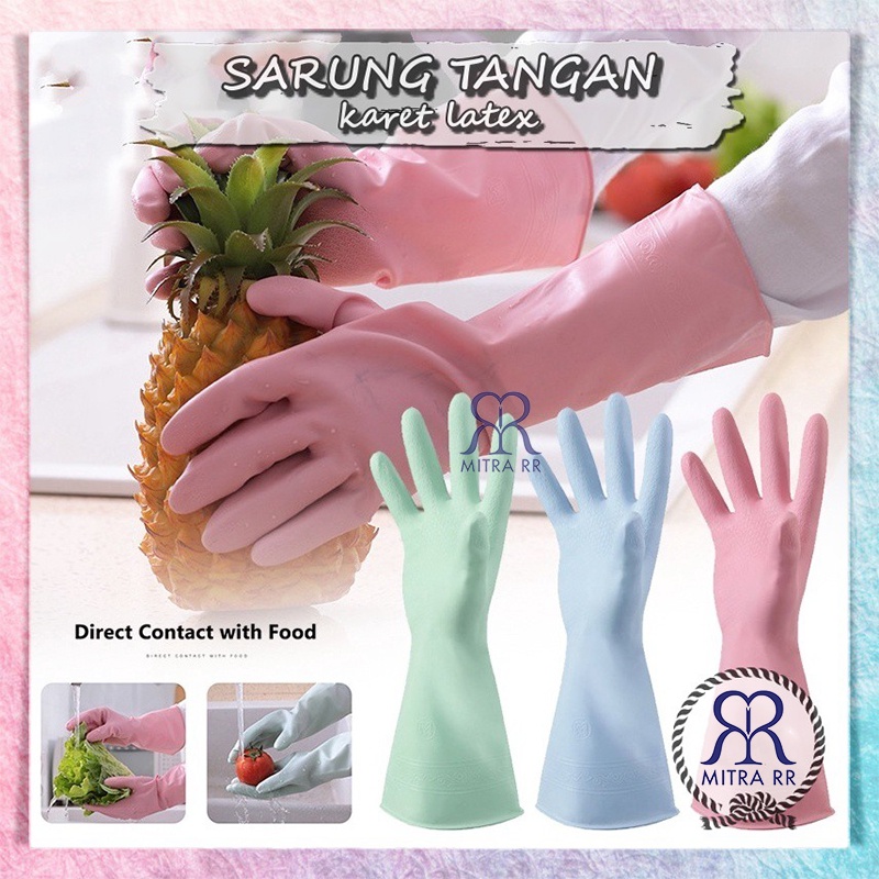 Sarung Tangan Karet Latex Rubber Gloves | Sarung Tangan Cuci Piring Anti Air Serbaguna