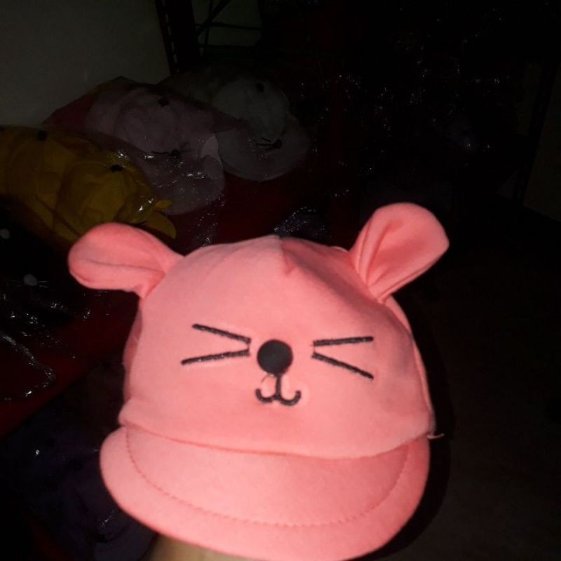 (1kg isi 25 pcs)Topi Bayi korea Karakter Kucing / COD-peac