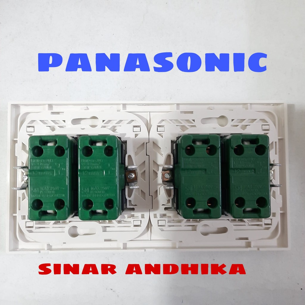 SAKLAR SERI KECIL DOUBLE PUTIH STYLE E PANASONIC WESJ 78049W+WESJ 5931