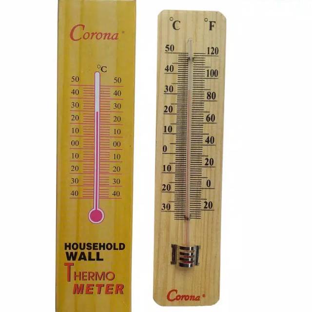 Termometer Ruangan / Thermometer Ruangan / Termometer Ruangan Air Raksa / Termometer Kayu Corona,