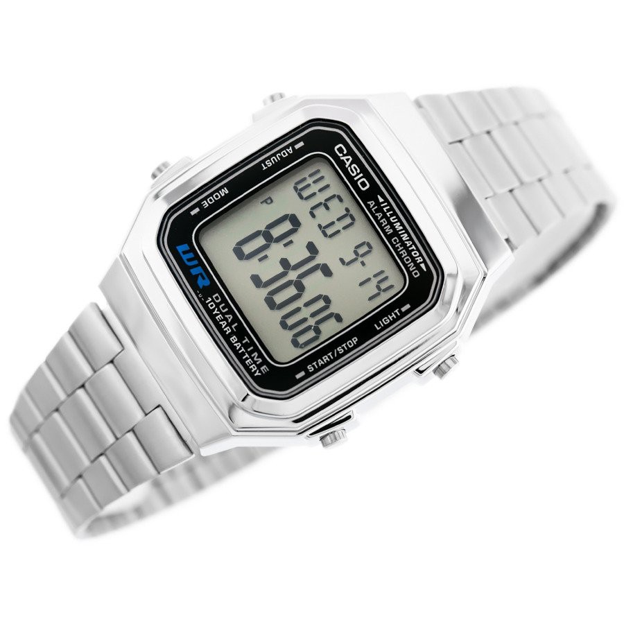 Casio Original A178WA-1A / A178WA 1A Jam Tangan Unisex - Digital - Stainless- Silver