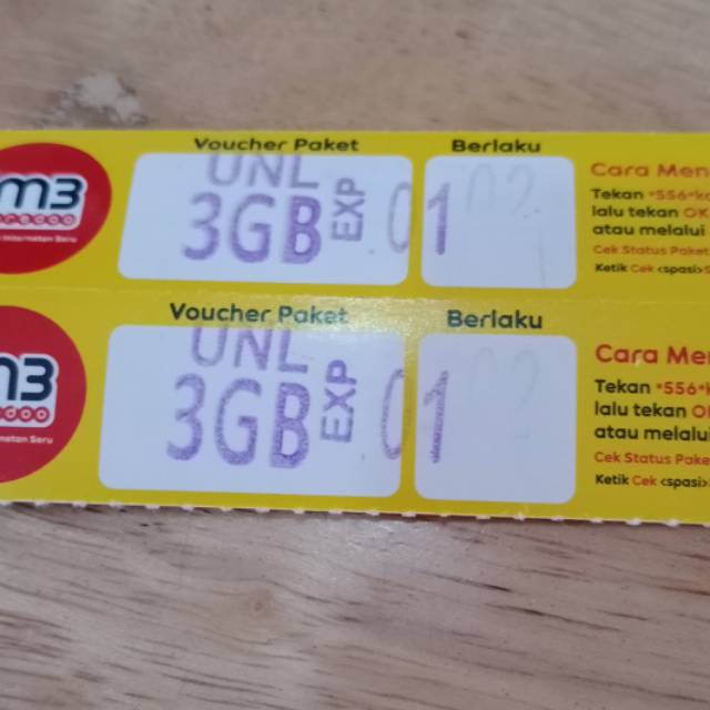Voucher indosat 3gb + unl