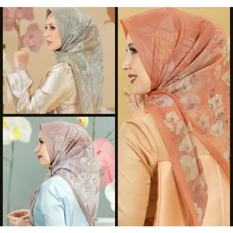 buttonscarves X Sarah Sofyan Orchide Marigold rugby Tan
