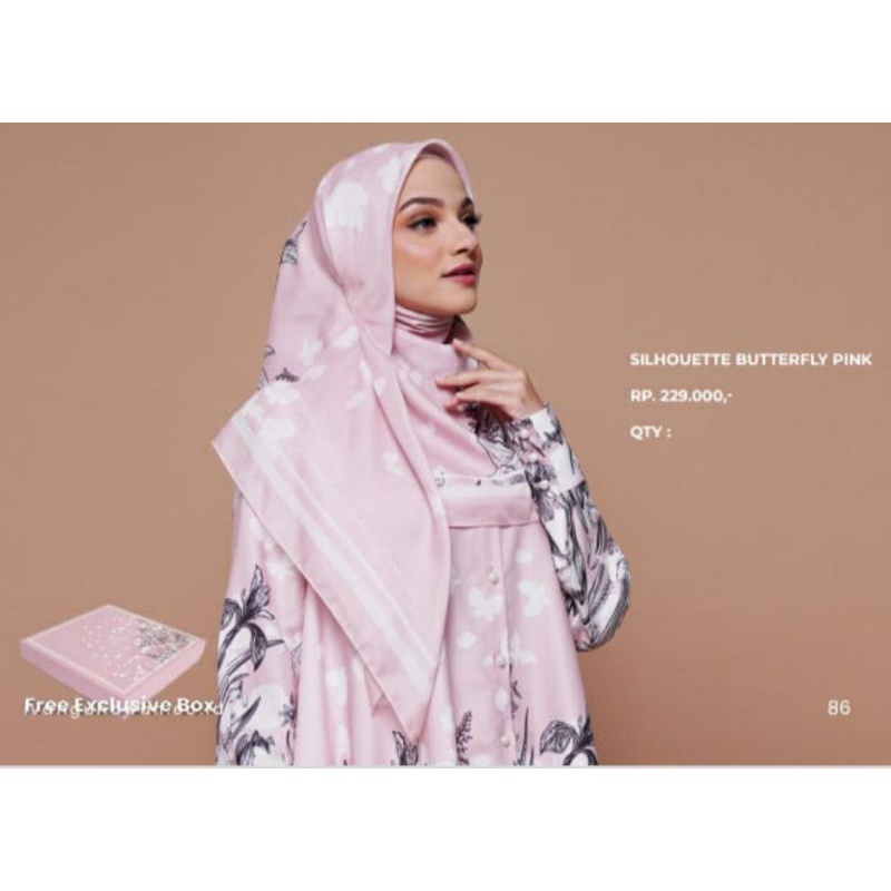Mandjha Ivan Gunawan Fashion Scarf Silhoutte Butterfly Pink, Silhoutte Butterfly Cream, Total 3 Warn