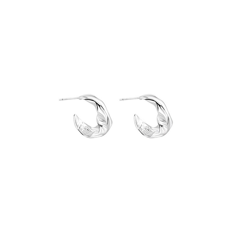 Anting Bulat Silver S925 Simple Gaya Korea Untuk Wanita 19379