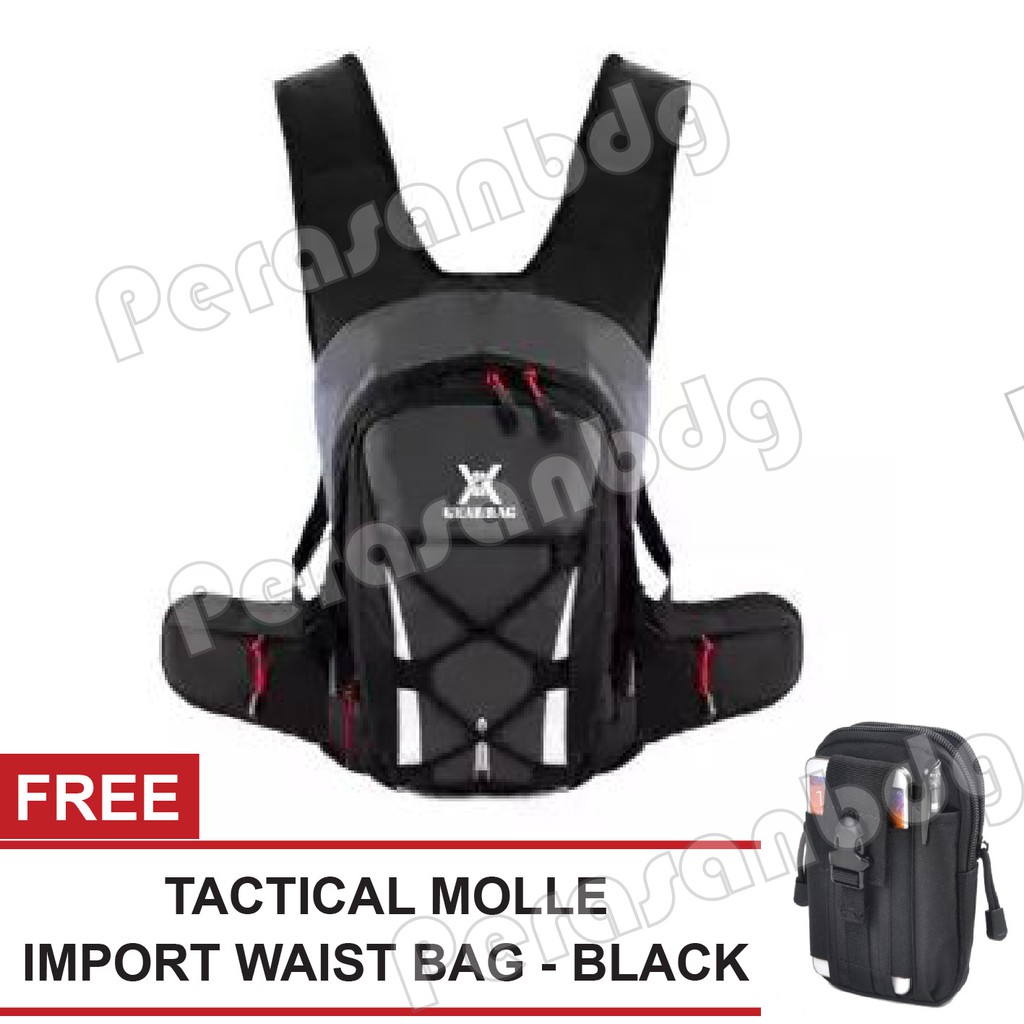 PTS -Tas Touring Motor / Sepeda Gear Bag Oscar + FREE Tactical Molle IMPORT Waist Bag