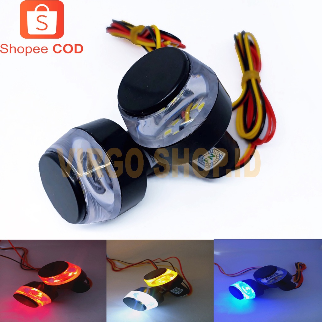 Jalu Stang Motor Menyala LED Menyala 2 Warna Bisa untuk Senja dan Sen / Jalu Stang / Jalu Stang Motor / Sepeda Motor / Jalu Setang Motor / Senja / Lampu Stang Motor / Led / Sen / Stang