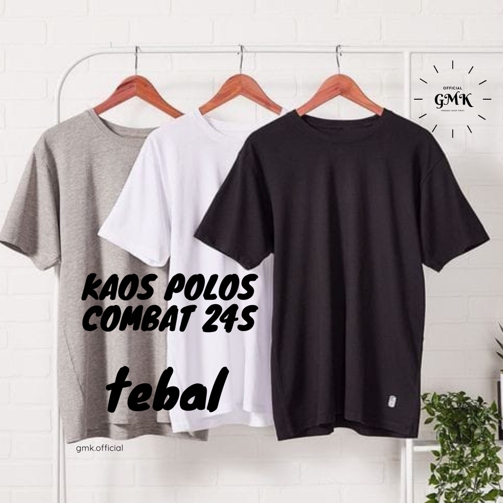 (PROMO) KAOS POLOS LENGAN PENDEK BAHAN COTTON COMBED 24S REAKTIF UNISEX PRIA DAN WANITA
