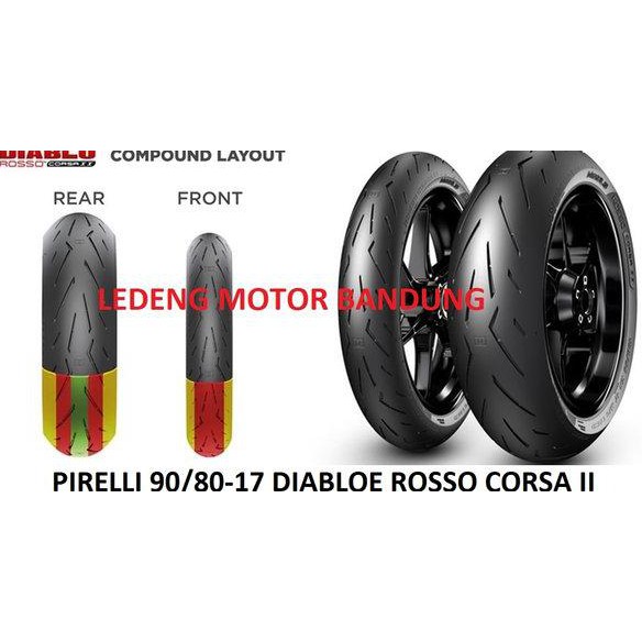 Pirelli 90 80-17 Diablo Rosso Corsa Ii Ban Tubeless Soft Compound Motor Balap Racing