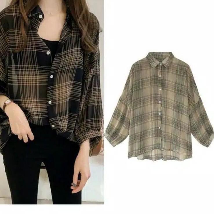 6.6 MALL (✅Bisa COD) HARGA GROSIR Baju Lengan Panjang GUILEN OVERSIZE SHIRT Kemeja Wanita