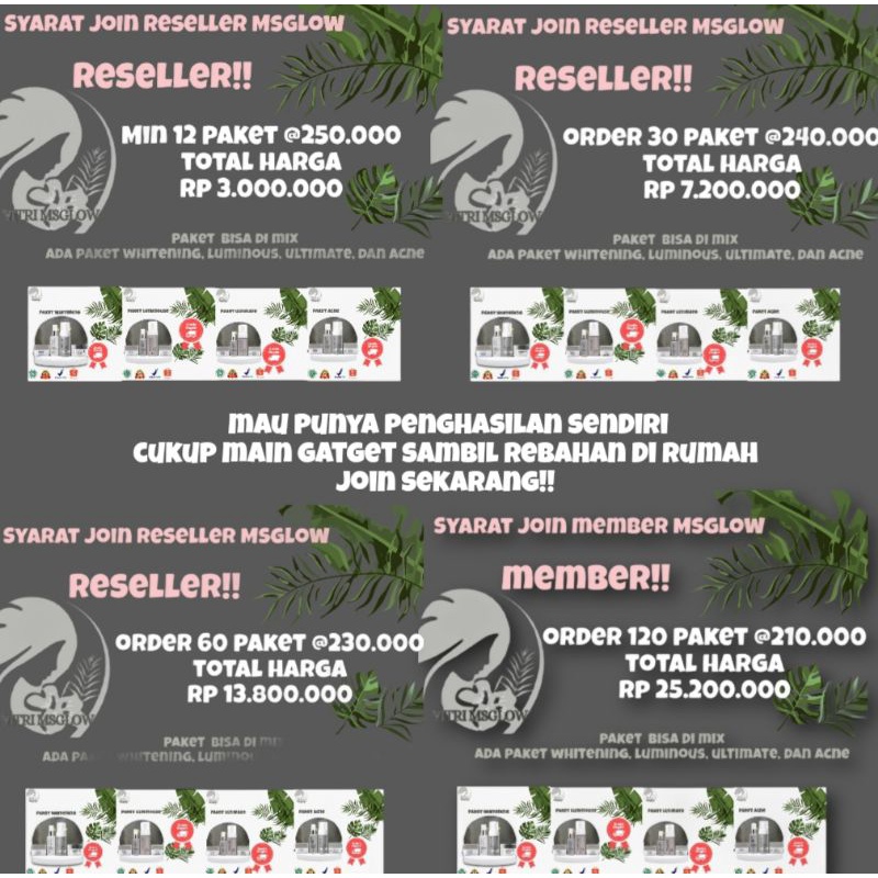Join Reseler MS Glow Member Agen Resmi Termurah
