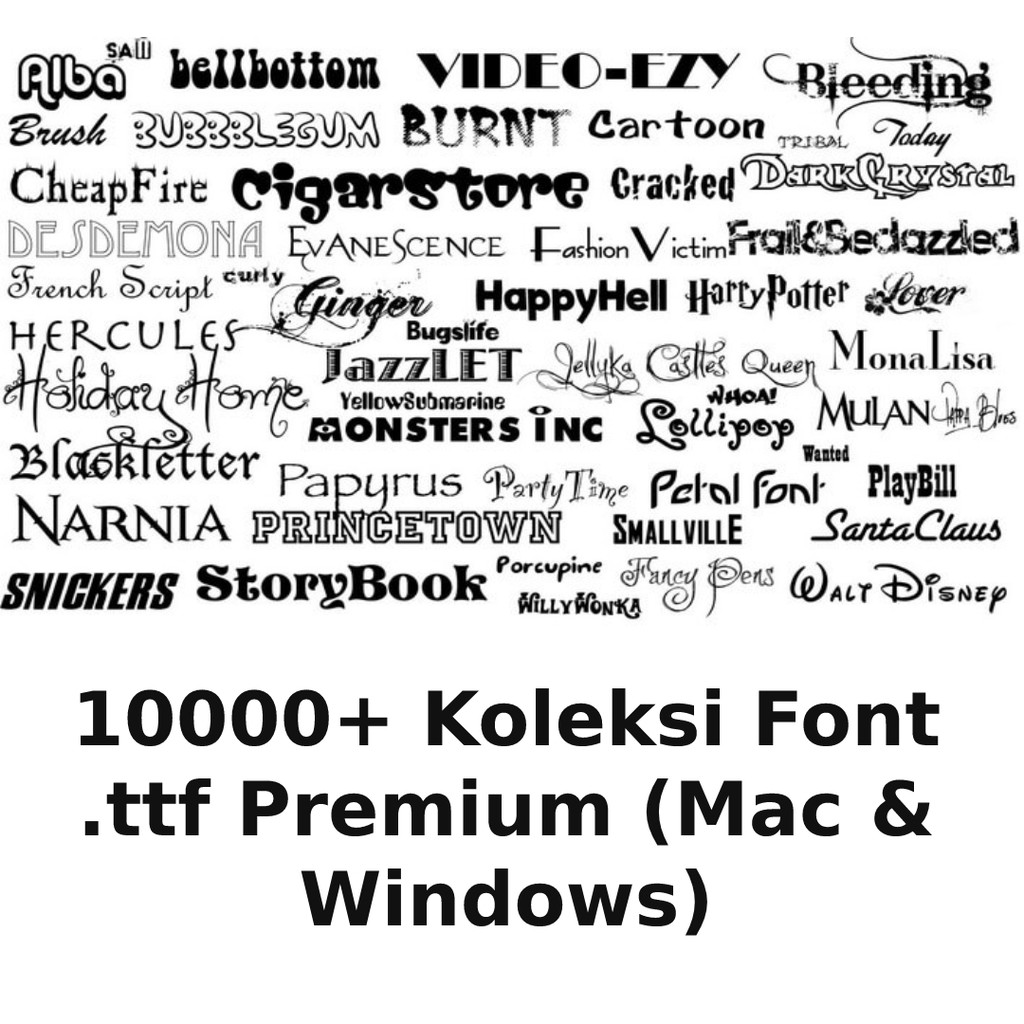 10000+ Koleksi Font .ttf Premium (Mac & Windows)