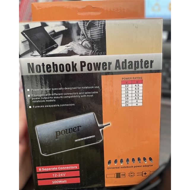 NOTEBOOK POWER ADAPTER ADAPTOR LAPTOP / MULTIFUNGSI 12-24 volt 8 JENIS KONEKTOR