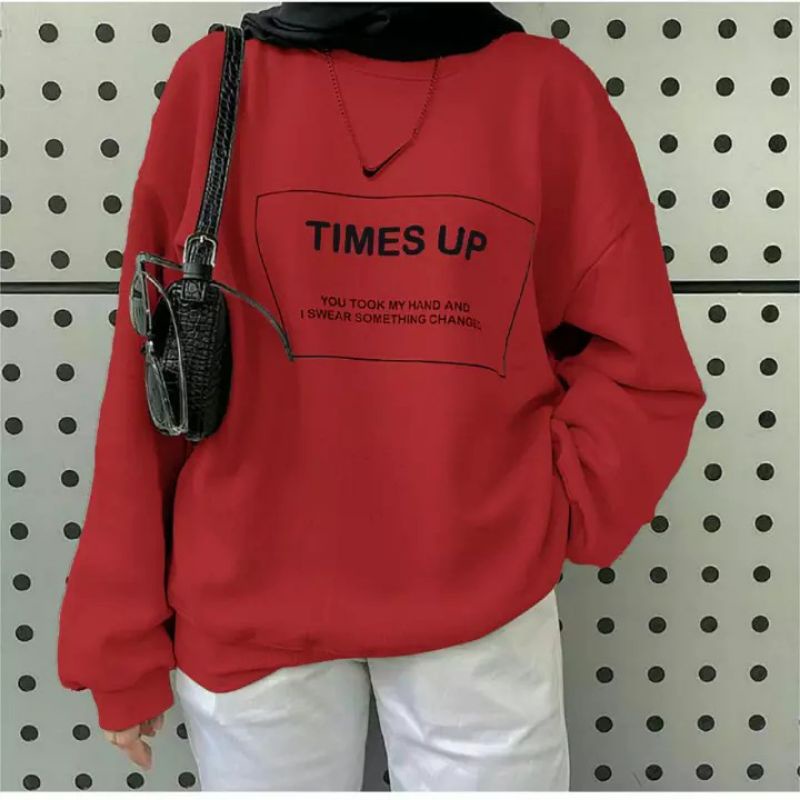 Sweater basic TIMES UP/sweater wanita polos tebal/fashion wanita/bahan fleece tebal