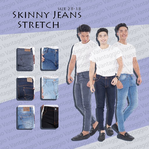 Jual Celana Jeans Pria Panjang Stretch - Clana Skinny Denim Jins Cowok ...